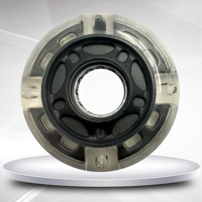 customize pu inline roller skate flashing wheel 72mm 76mm 80mm